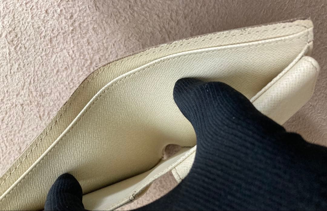 美品　LOUIS VUITTON　二つ折り財布　ダミエ　アズール