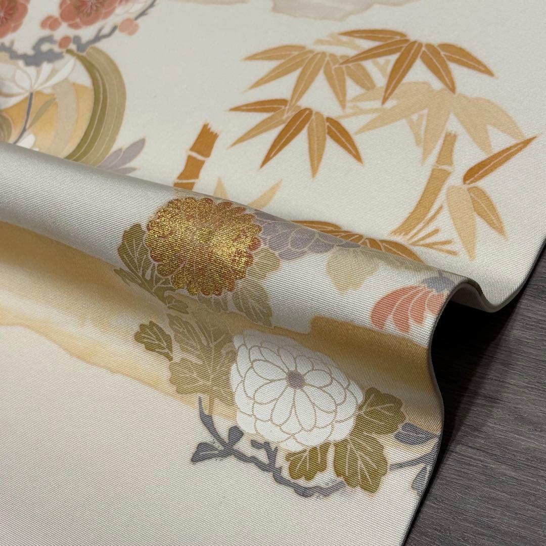 【専用】名古屋帯 正絹 白 手描友禅 塩瀬 花丸so253