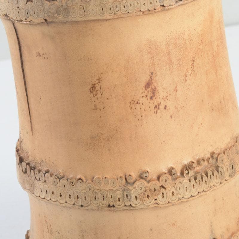 茶道具　吉田幸斎作　竹花入　掛花生　銘「蓬莱」　共箱　V　9511