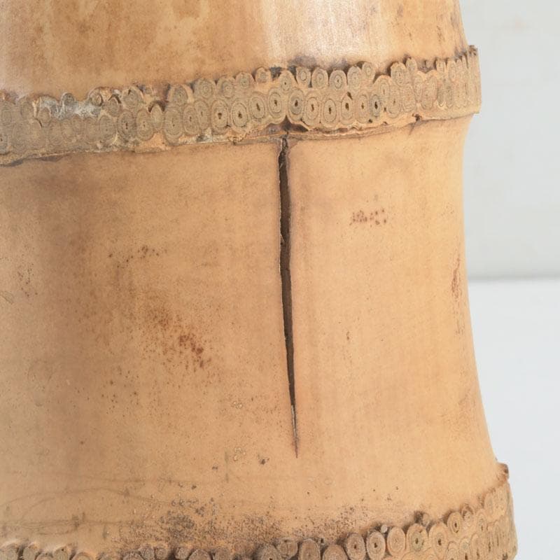 茶道具　吉田幸斎作　竹花入　掛花生　銘「蓬莱」　共箱　V　9511