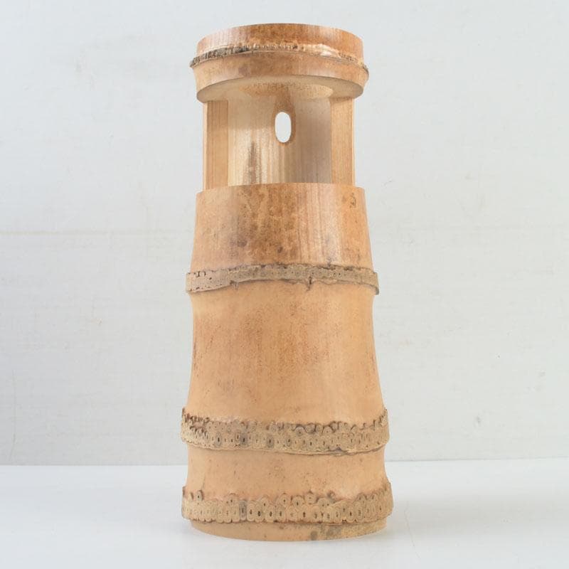 茶道具　吉田幸斎作　竹花入　掛花生　銘「蓬莱」　共箱　V　9511