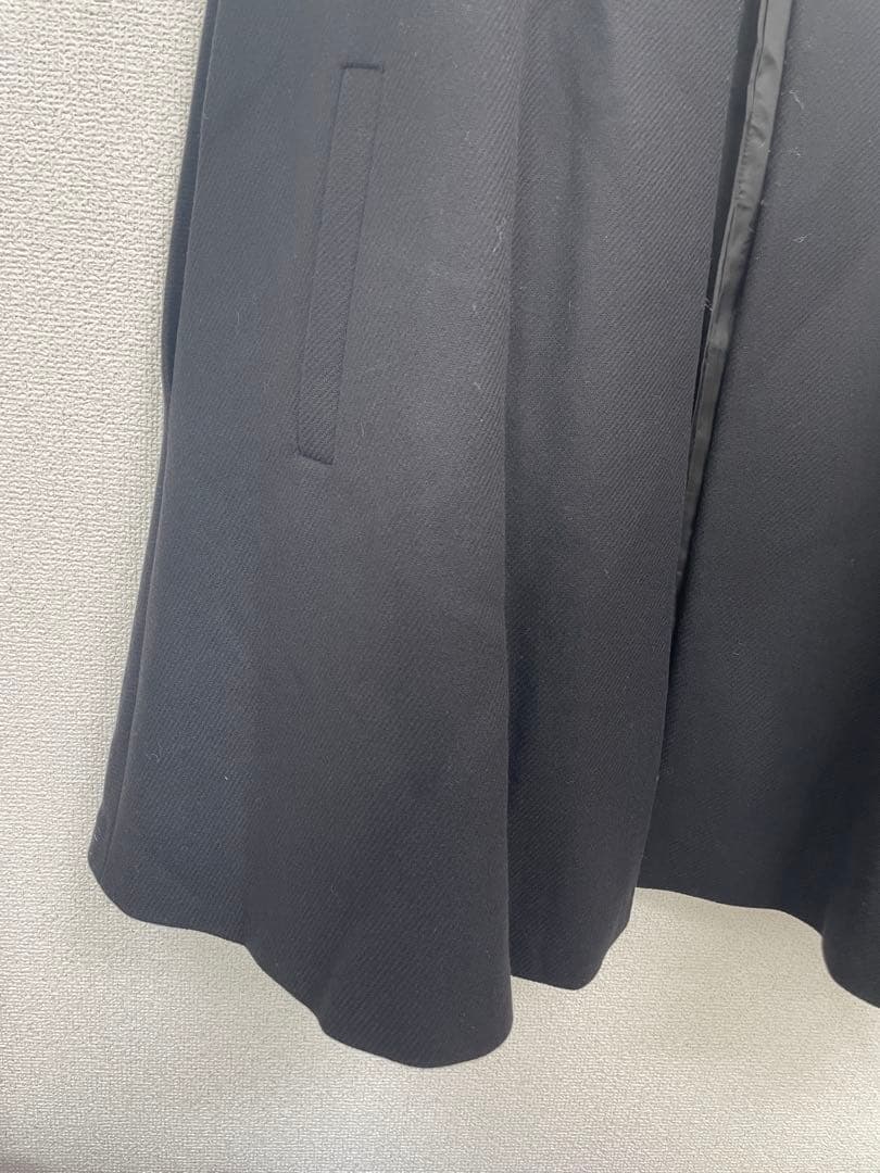 ⑥大人気　ザラ　MANTECO ケープコート　マント　ポンチョ　黒　Lサイズ