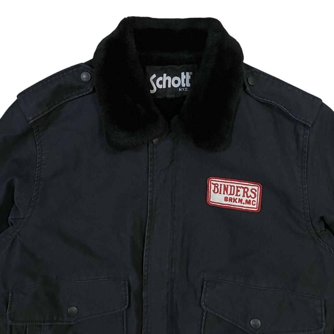 schott b-10 フライトジャケット ボア 襟付き コットン ショット L