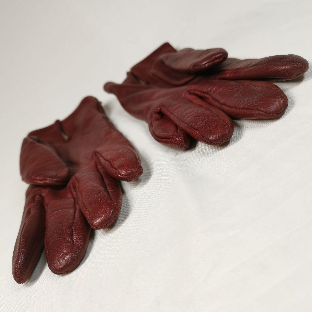 【美品】HERMES ケリー カデナゴールド金具 レザー手袋 ボルドーブラウン