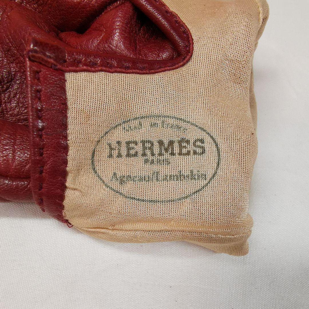 【美品】HERMES ケリー カデナゴールド金具 レザー手袋 ボルドーブラウン
