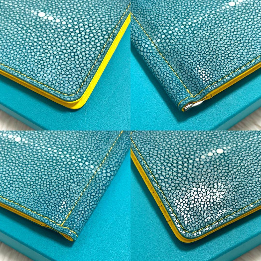 【未使用】バハリ　マネークリップ　ポリッシュ加工　ガルーシャ　ターコイズブルー