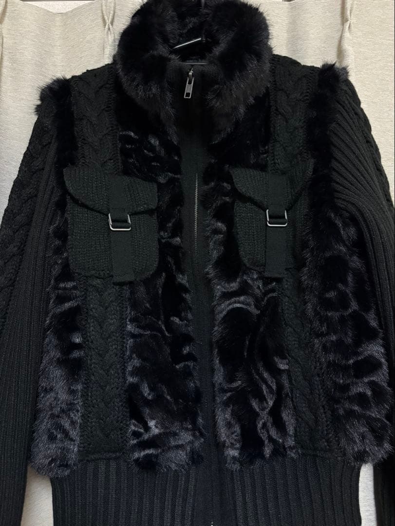 LAGUAGEM CABLE KNIT FAUX FUR ブルゾン