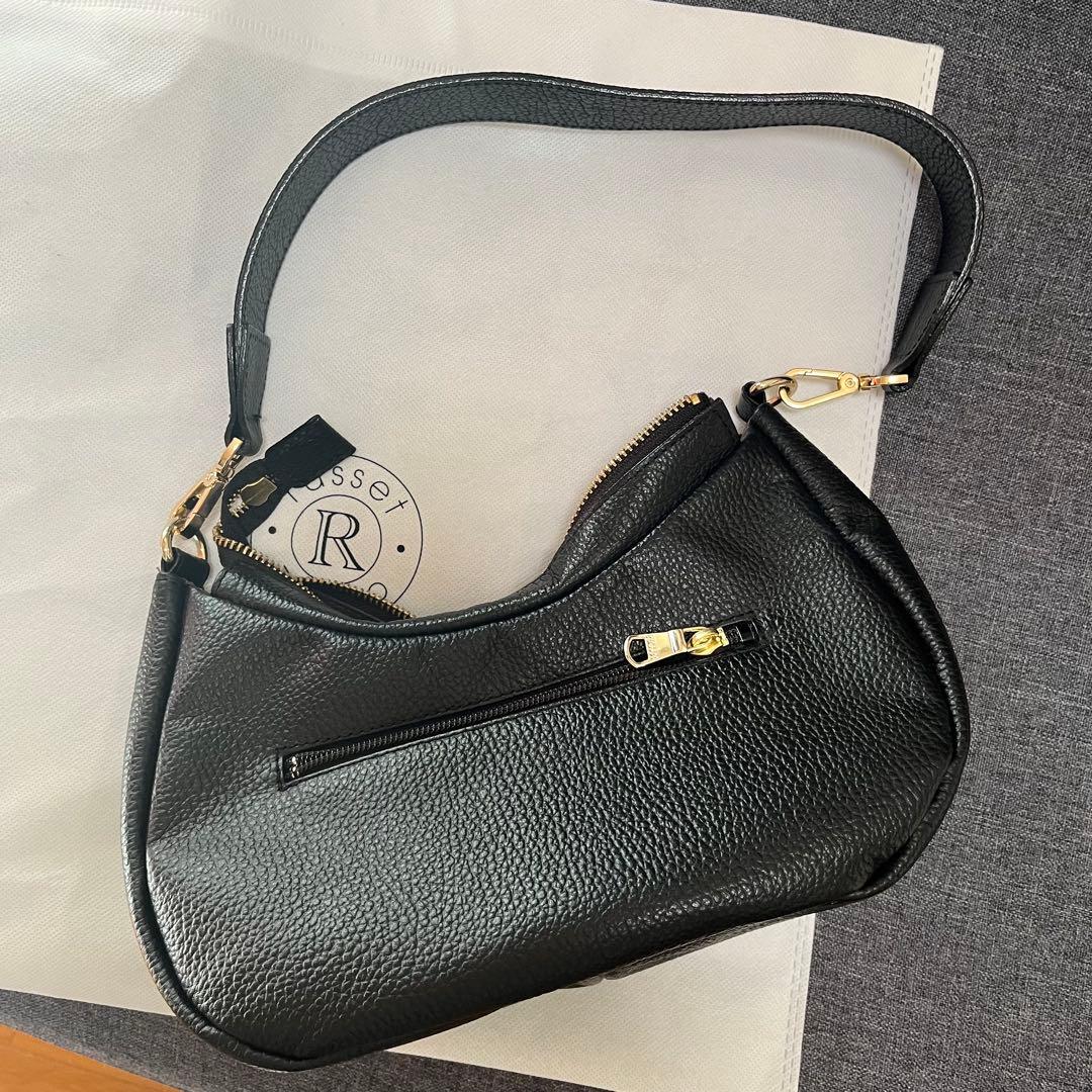 【美品】russet ブラックレザー ショルダーバッグ