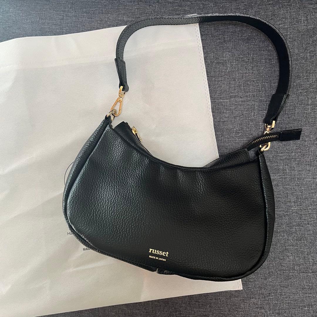 【美品】russet ブラックレザー ショルダーバッグ