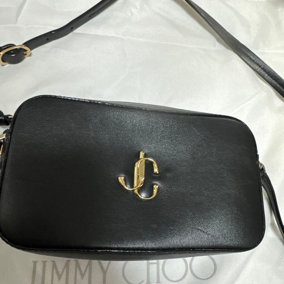 美品　ジミーチュウ　ショルダーバッグ　ゴールドロゴ　レザー　カメラバッグ