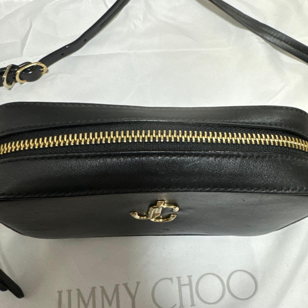 美品　ジミーチュウ　ショルダーバッグ　ゴールドロゴ　レザー　カメラバッグ