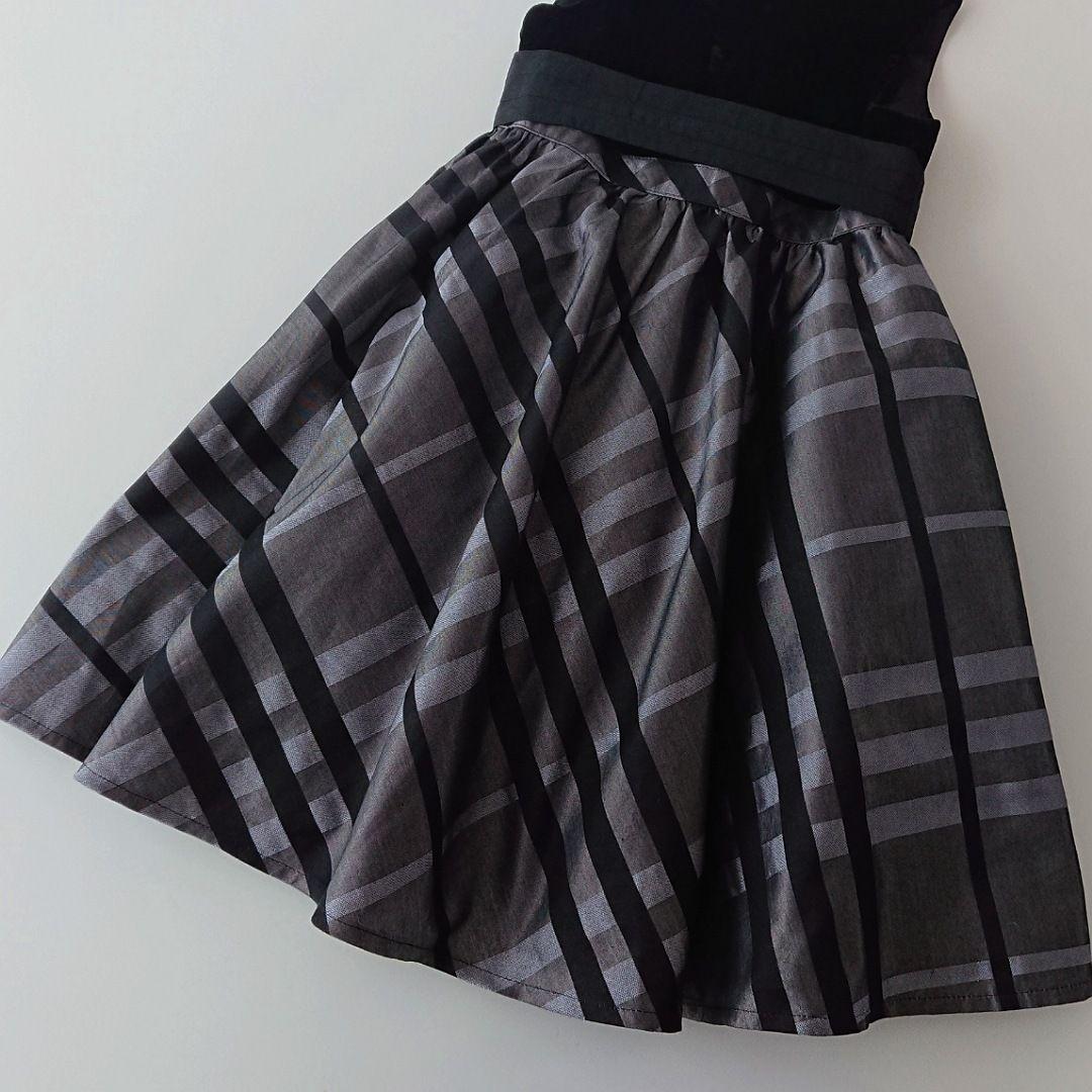 三陽商会＊バーバリー＊110黒系チェックフォーマルドレス