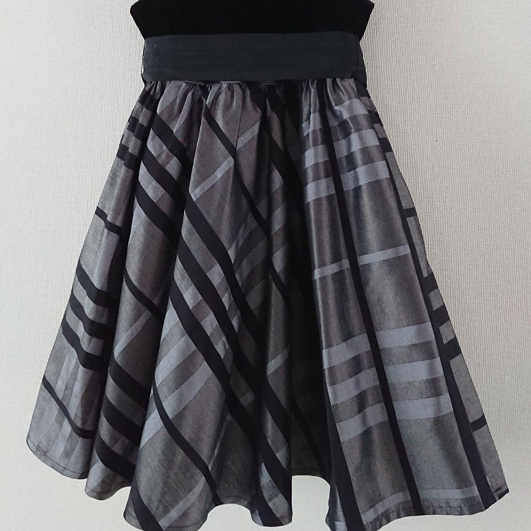 三陽商会＊バーバリー＊110黒系チェックフォーマルドレス