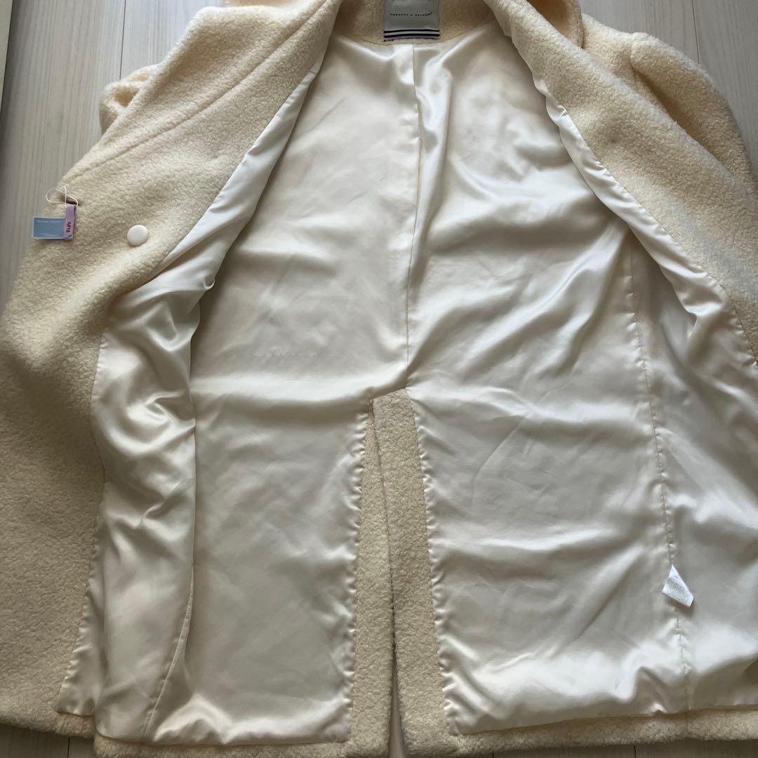 BORDERS at BALCON パフスリーブ ボア コート 36