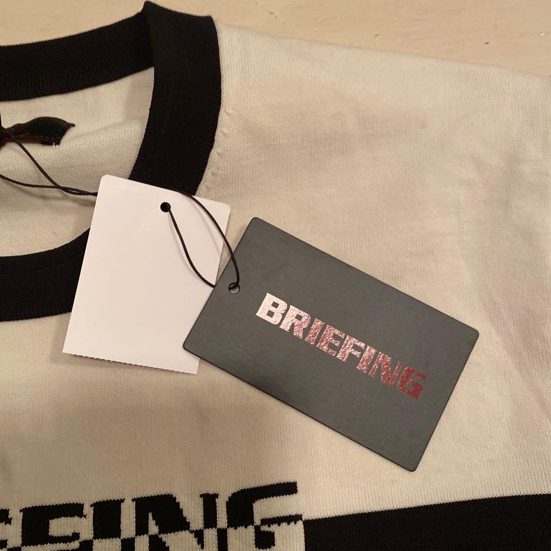 完売品BRIEFING 撥水クルーネックセーター ブラック/ホワイトサイズXL