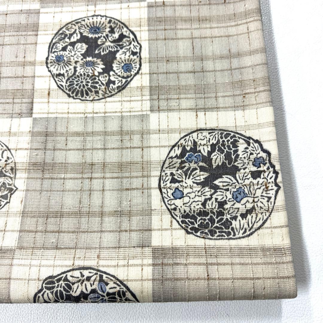 専用帯4719 ●高級 正絹 紬 型染 全通 袋帯