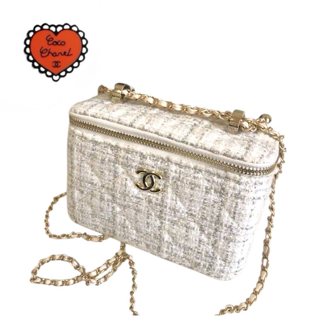 【新品未使用】 CHANEL ツイード 白 ホワイト チェーン バッグ
