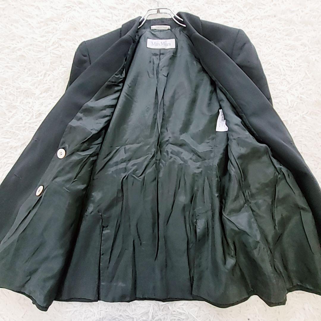 マックスマーラ 白タグ 美品 ダブルテーラードジャケットXL ロゴボタン