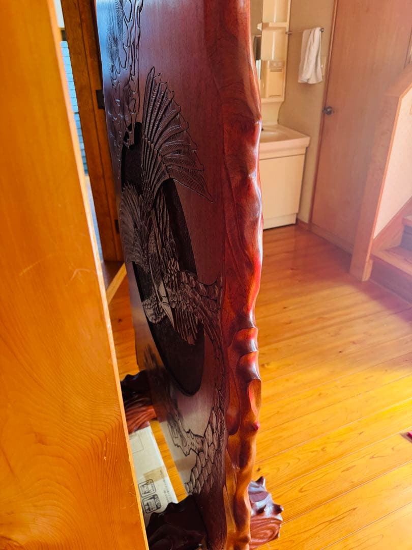 天然木 一枚板 重厚衝立て 和製ビンテージ 美品 楠の木 一枚板 パーテーション