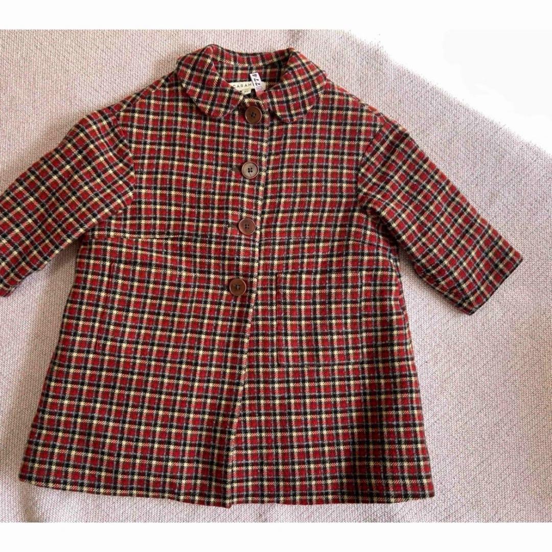 まとめ割⭐︎CARAMEL 3Y 98cm ウールコート　チェック　クリーニング済