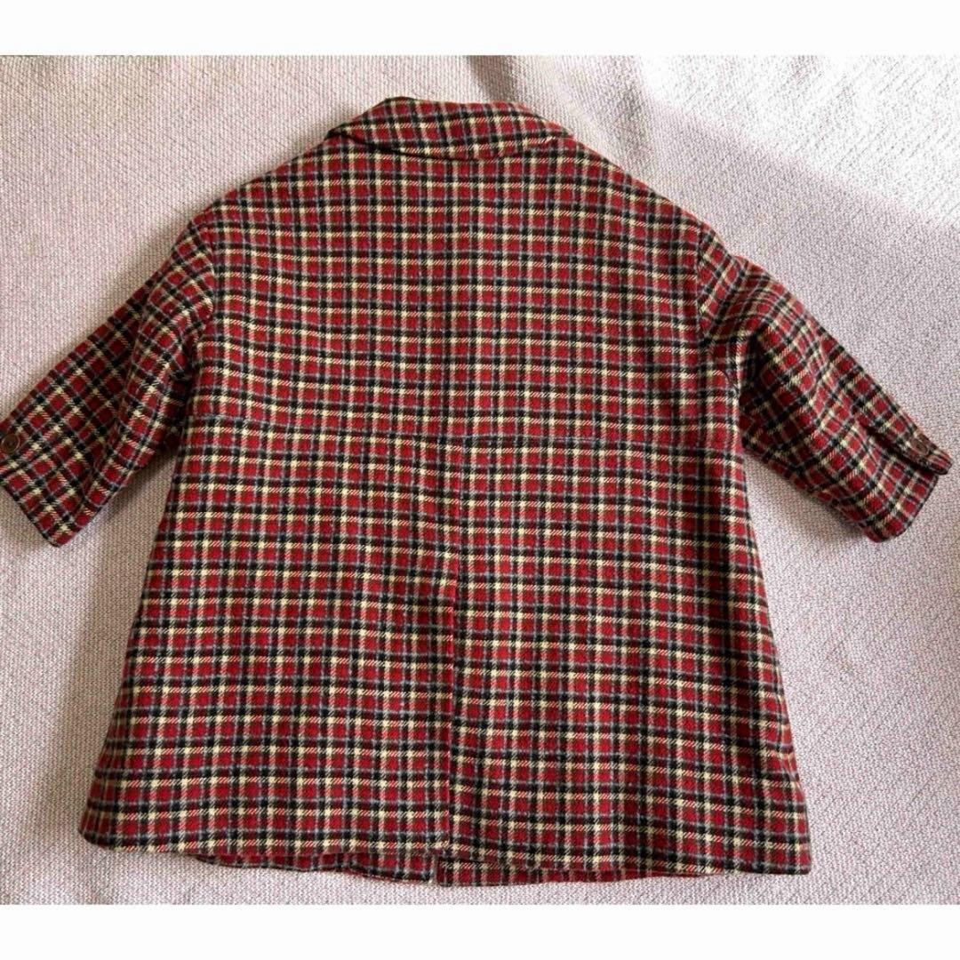 まとめ割⭐︎CARAMEL 3Y 98cm ウールコート　チェック　クリーニング済