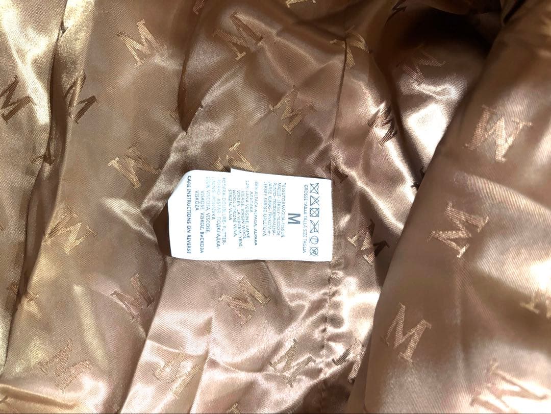 mintレディースアルパカ毛ロングコートふわふわ Mサイズベージュ系