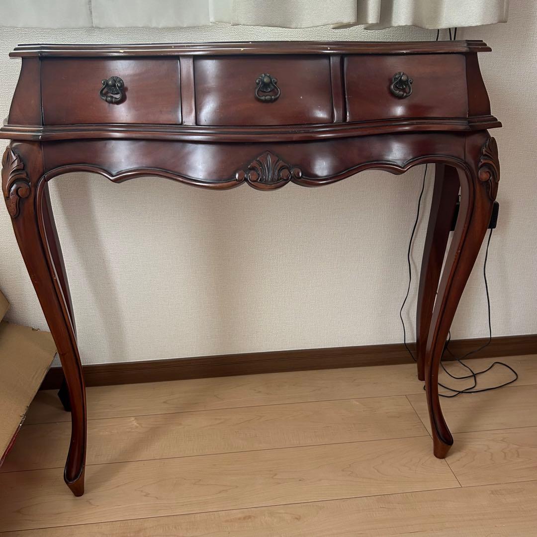 アンティーク調 コンソールテーブル サイドボード チェスト 猫脚 ブラウン