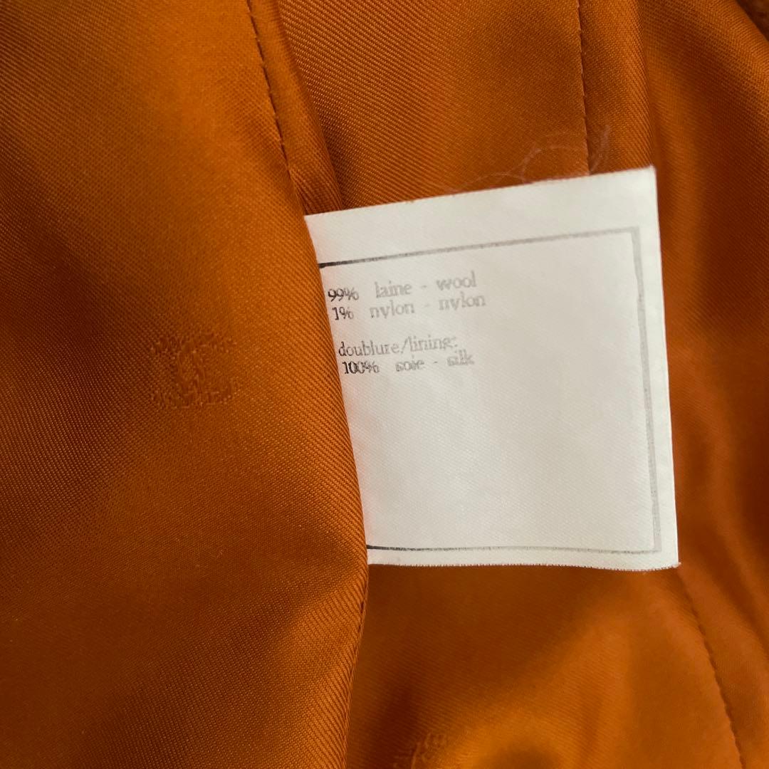 シャネル　オレンジ ツイード テーラードジャケット