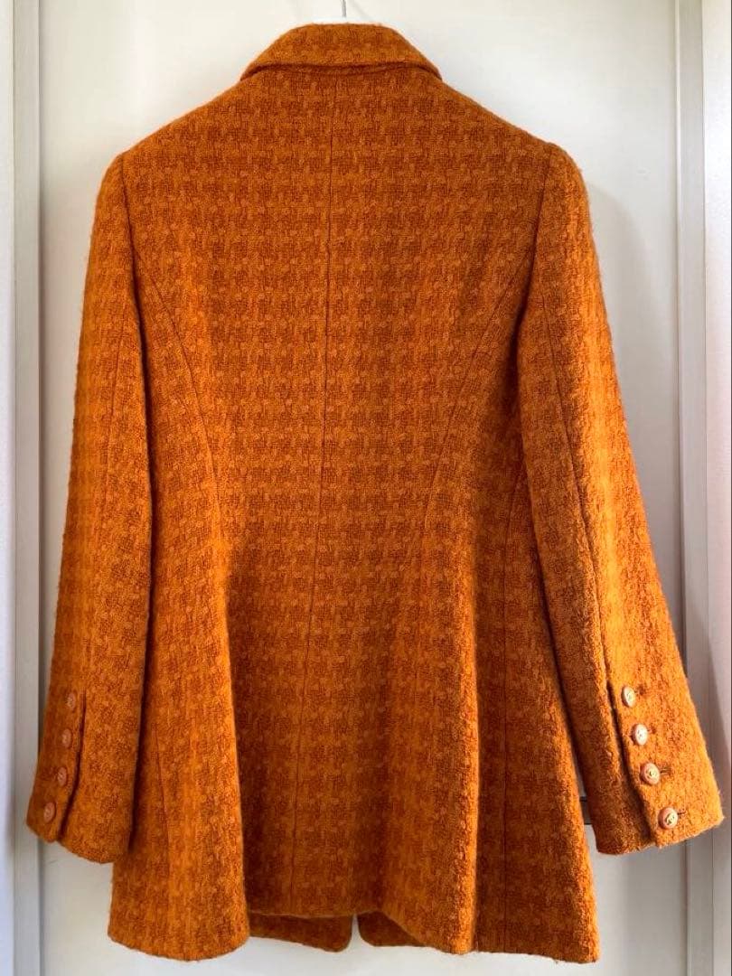 シャネル　オレンジ ツイード テーラードジャケット