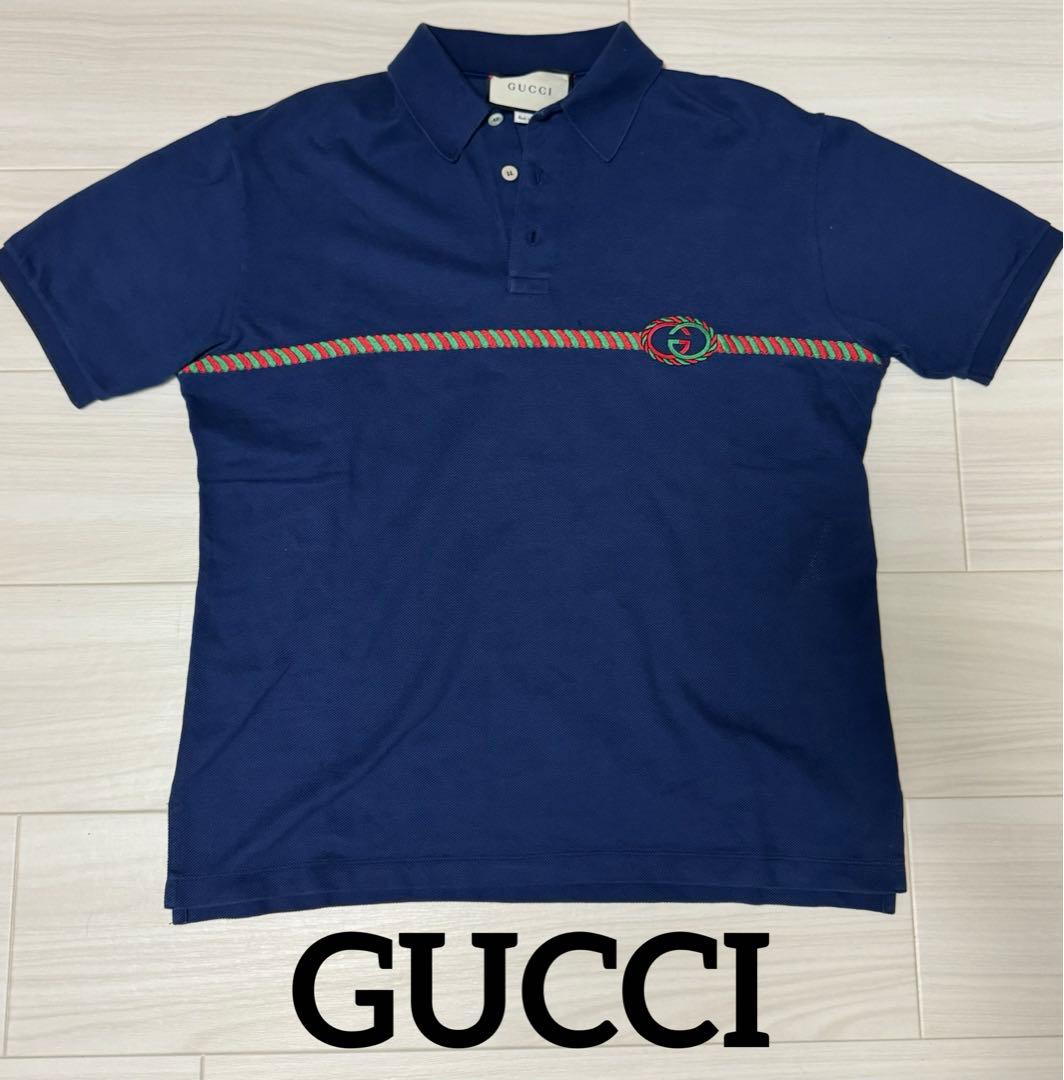 GUCCI GGエンブロイダリー ポロシャツ　S