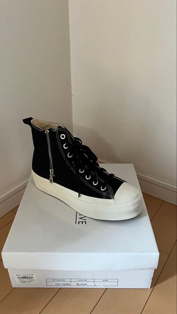 大幅値下げ コンバース 厚底 ブラック ハイカット スニーカー