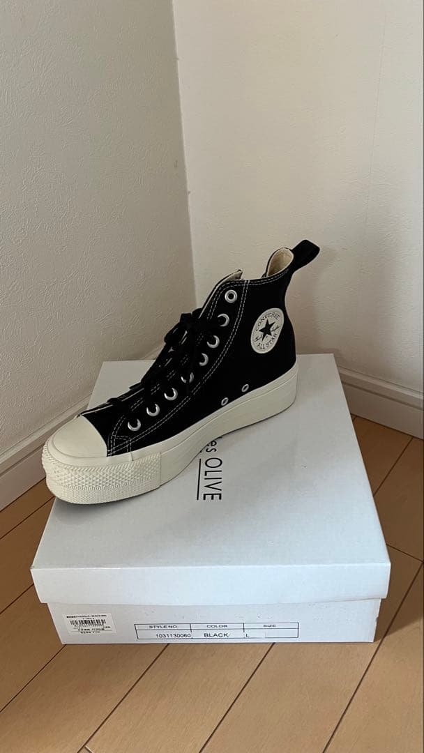大幅値下げ コンバース 厚底 ブラック ハイカット スニーカー
