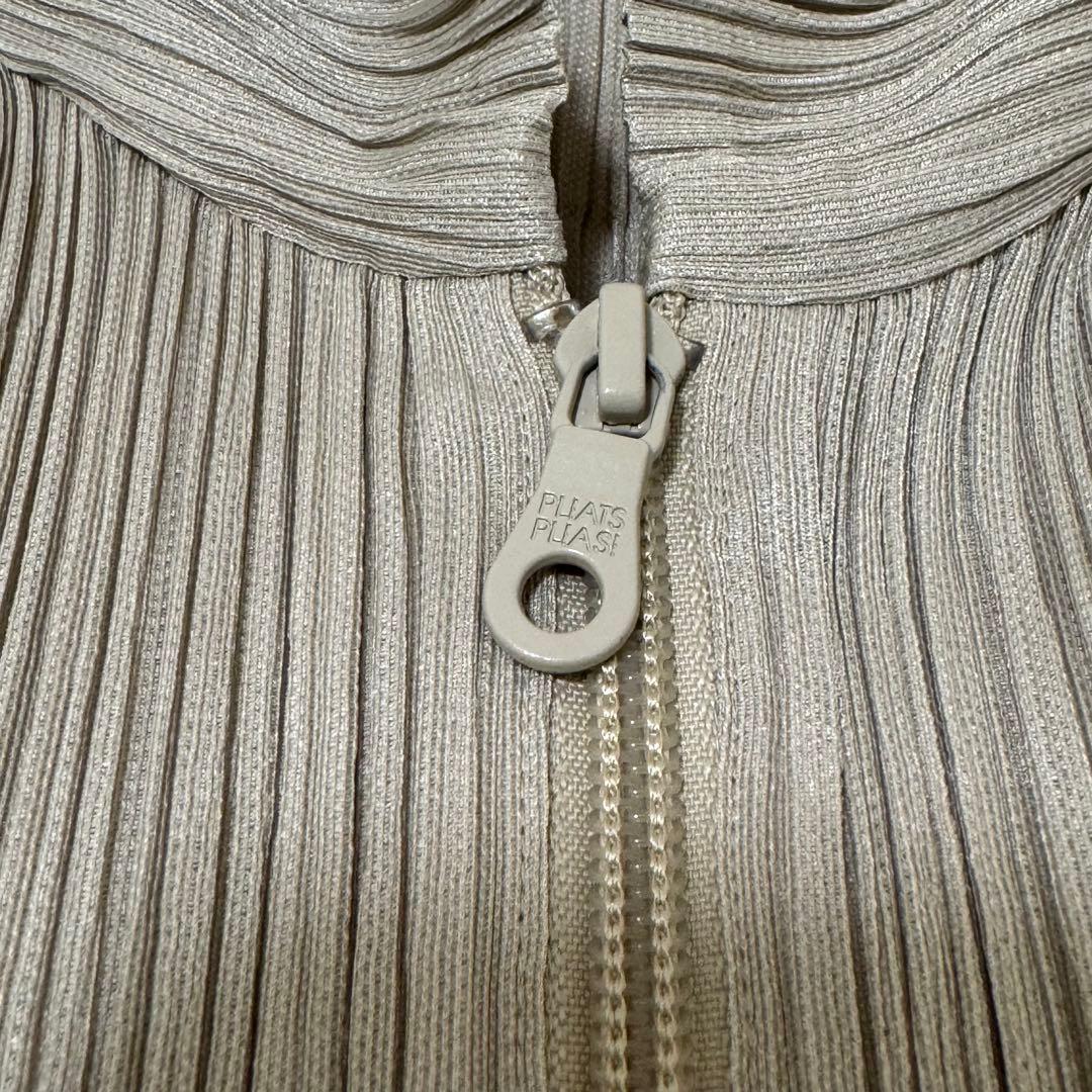 極美品✨PLEATS PLEASE プリーツ　パーカー　ロング丈　ベージュ