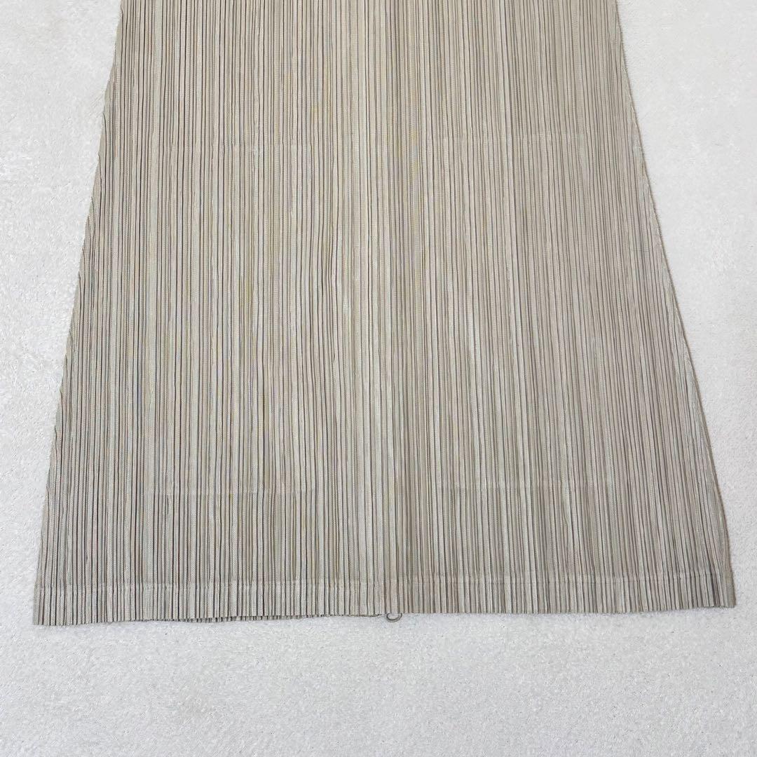 極美品✨PLEATS PLEASE プリーツ　パーカー　ロング丈　ベージュ