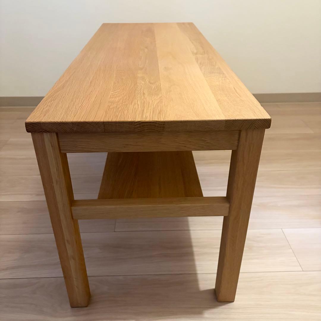無印良品　木製ベンチ／板座／オーク材幅１００×奥行３７×高さ４４ｃｍローテーブル