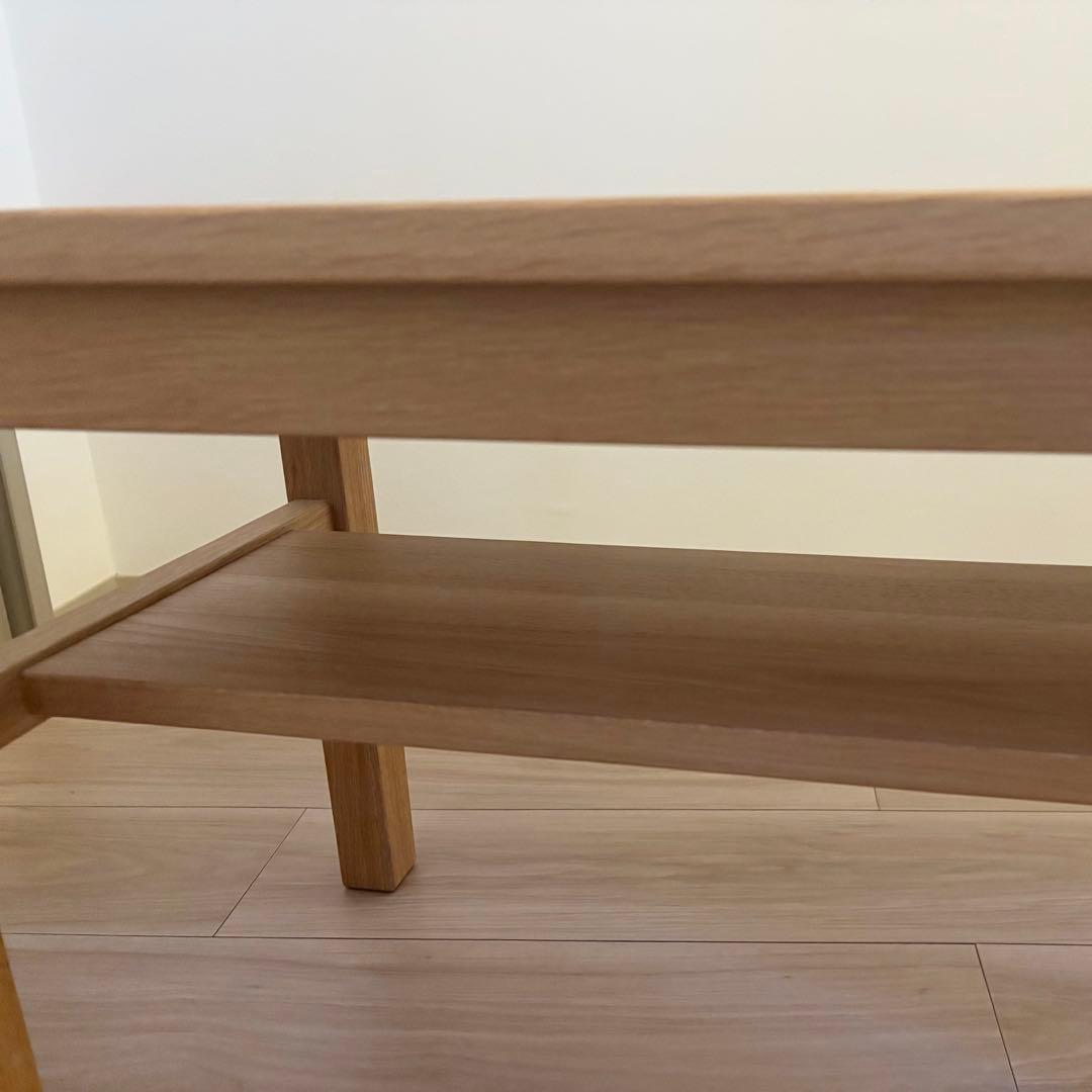 無印良品　木製ベンチ／板座／オーク材幅１００×奥行３７×高さ４４ｃｍローテーブル