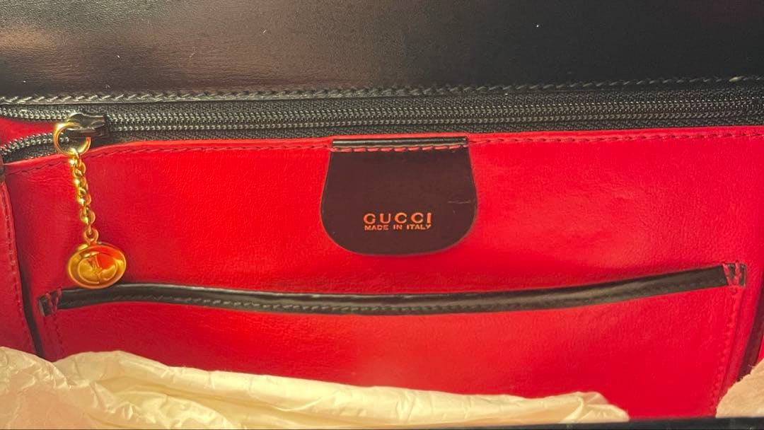90s OLD GUCCI 2WAY BAG 新古品 ショルダーｘ説明書付き