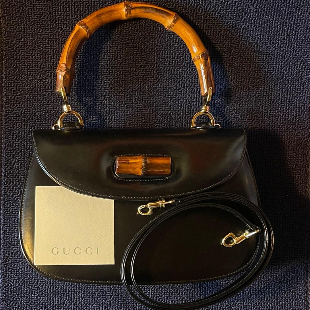 90s OLD GUCCI 2WAY BAG 新古品 ショルダーｘ説明書付き