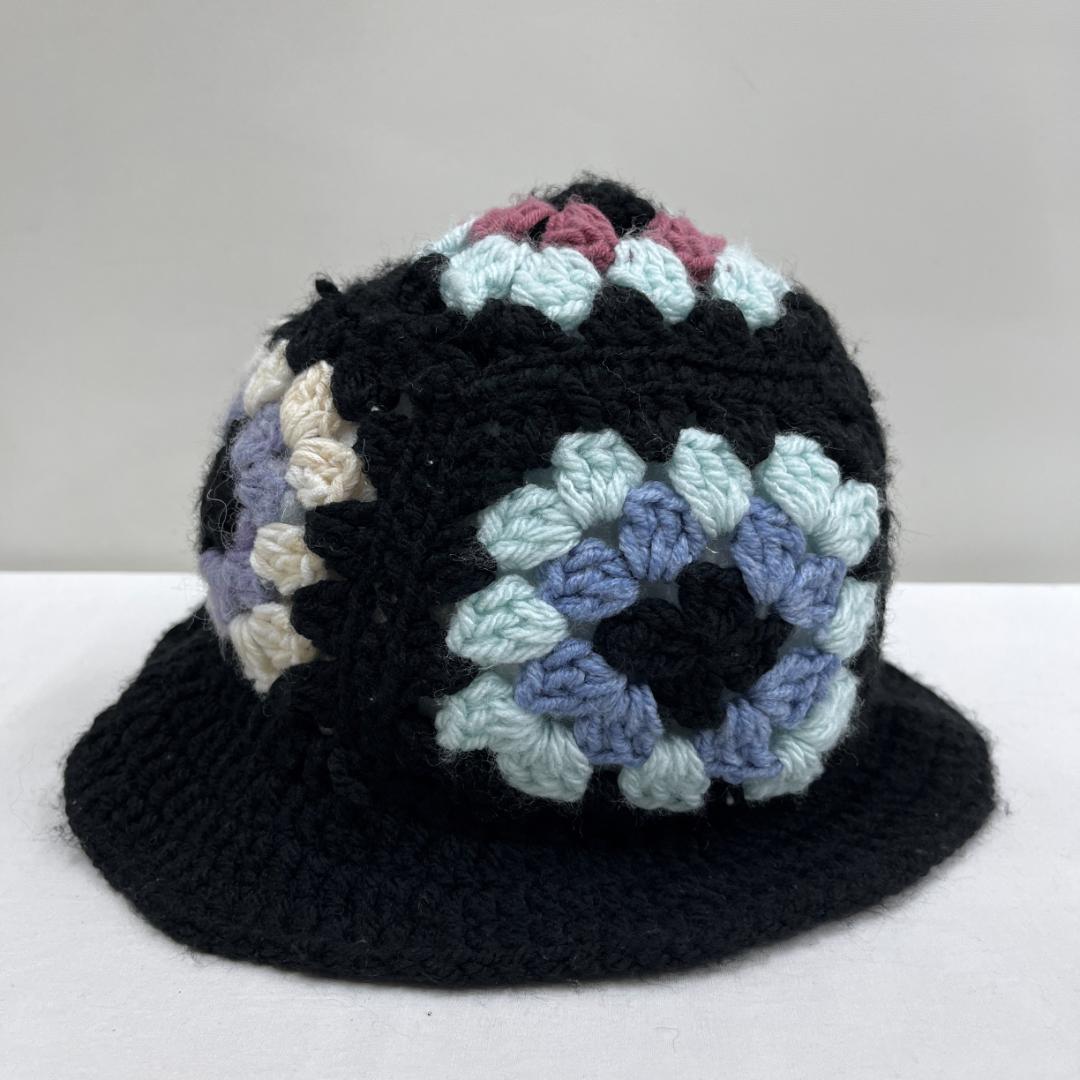 ヤーン/ニットバケットハット/クロシェハット/帽子/レトロデザイン/男女兼用