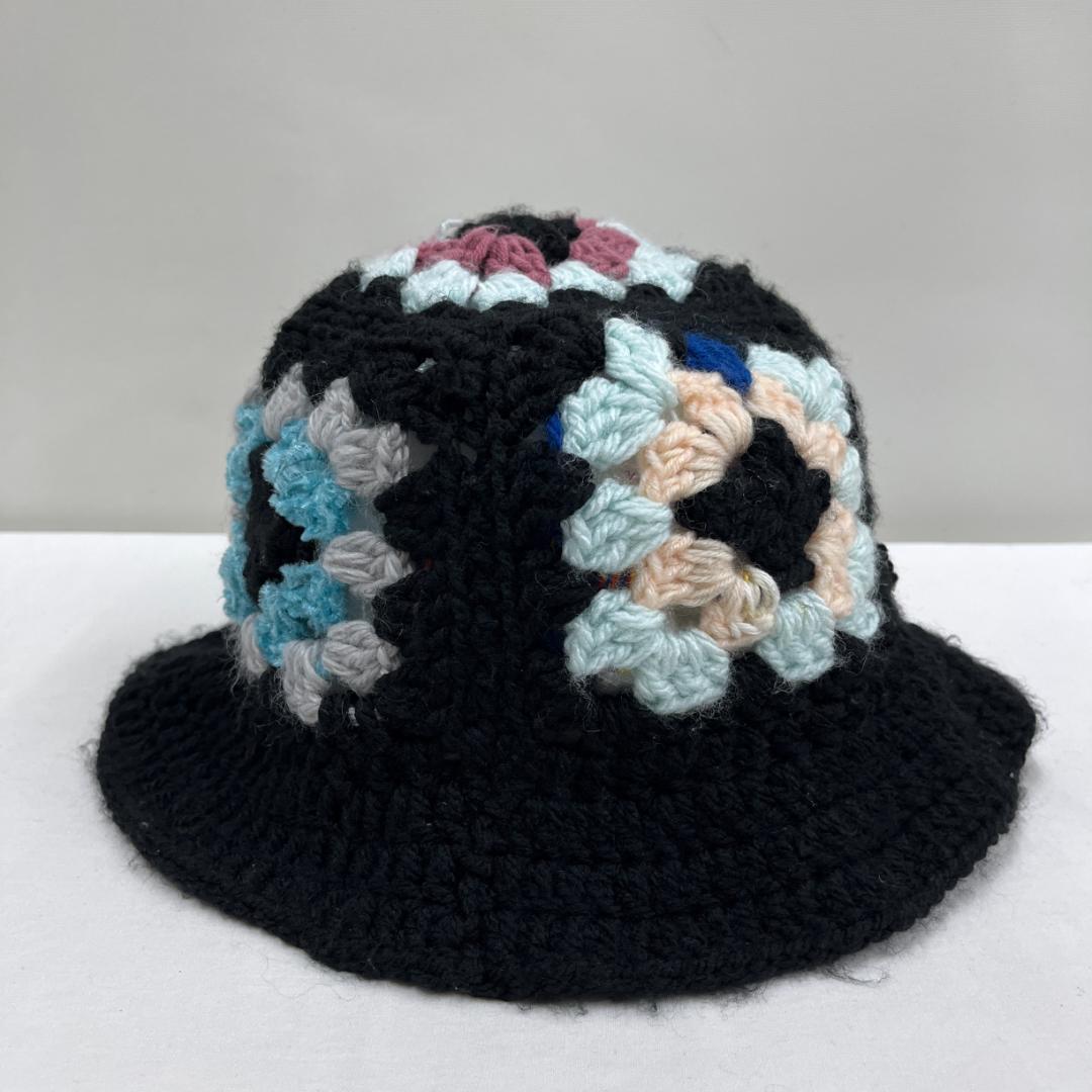 ヤーン/ニットバケットハット/クロシェハット/帽子/レトロデザイン/男女兼用