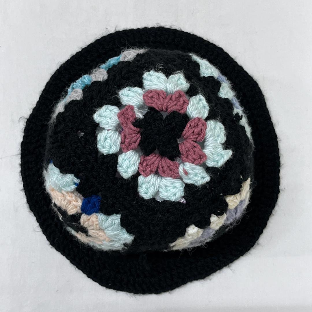 ヤーン/ニットバケットハット/クロシェハット/帽子/レトロデザイン/男女兼用