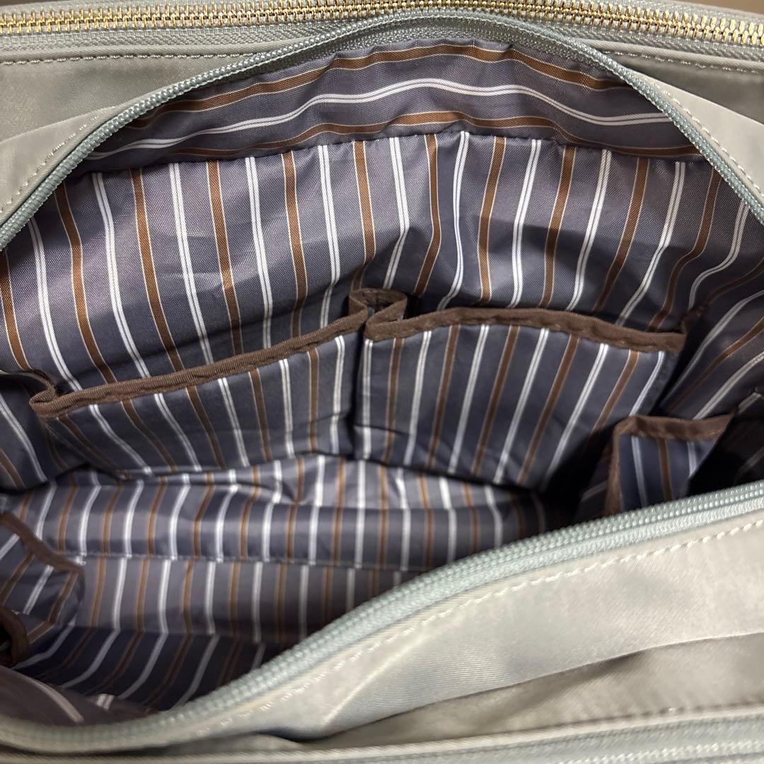 ACE ジーン　グレー ビジネスバッグ ストライプ裏地