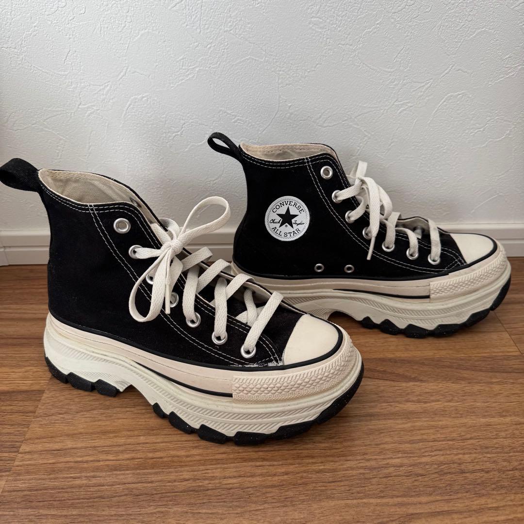 Converse ブラック ハイカットスニーカー 厚底