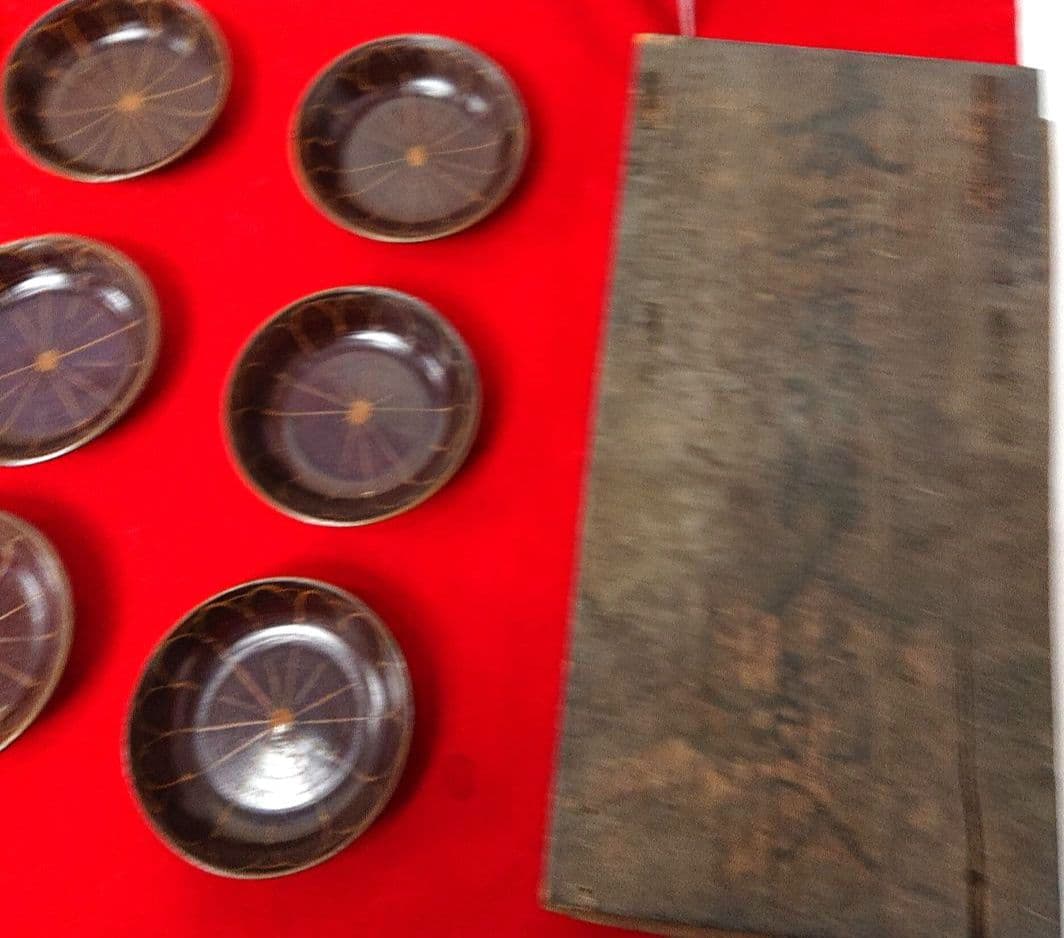 木地菊紋手塩皿、木皿18枚 　A340