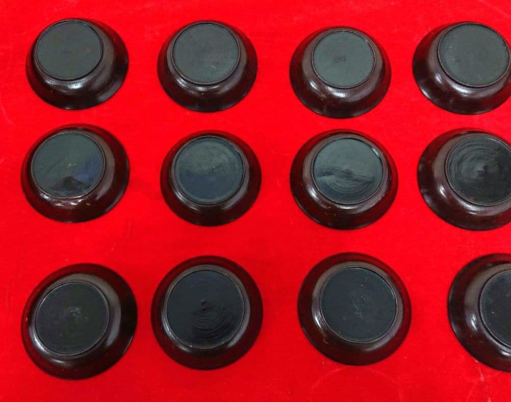 木地菊紋手塩皿、木皿18枚 　A340