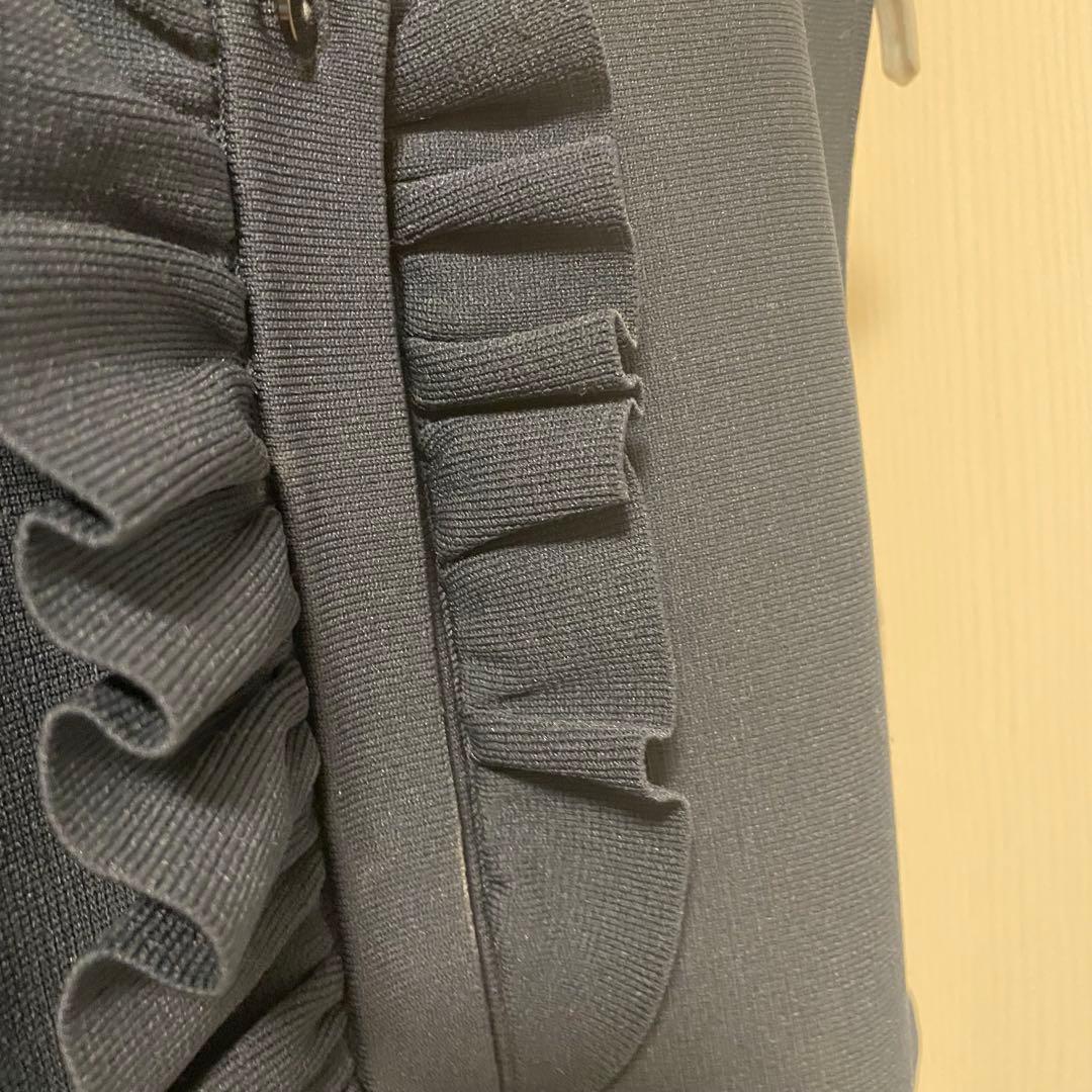 UNITED ARROWS ネイビー フリル ノースリーブベスト