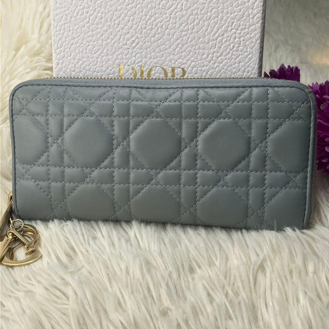 クリスチャンディオール レディ ディオール カナージュ 長財布 ラムレザー