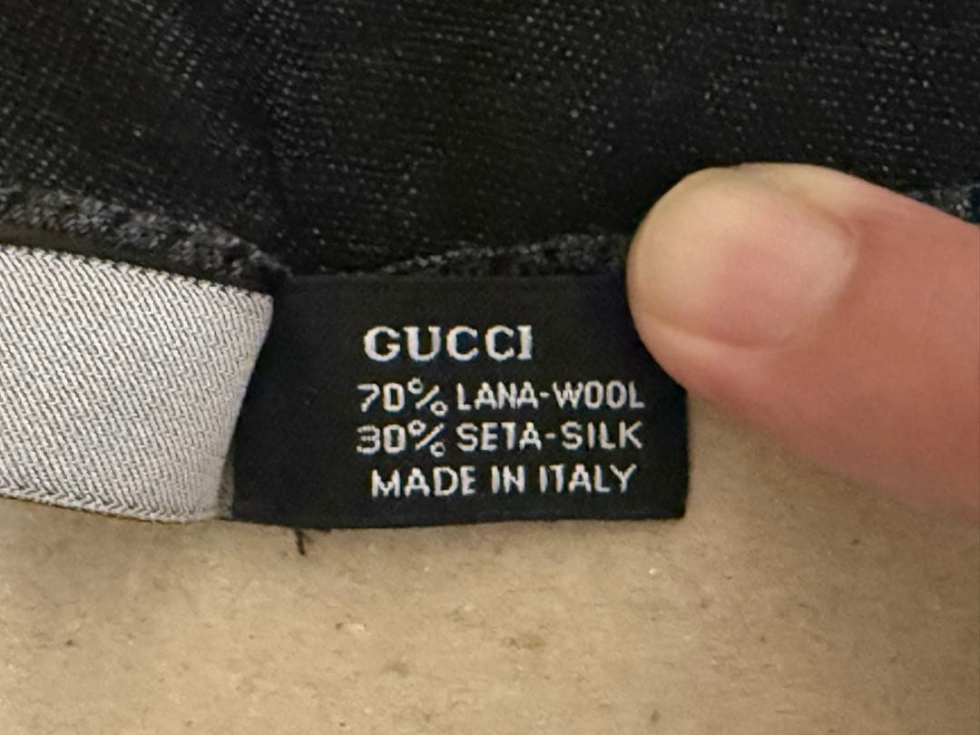 GUCCI GG柄 ストール 大判 ダークグレー