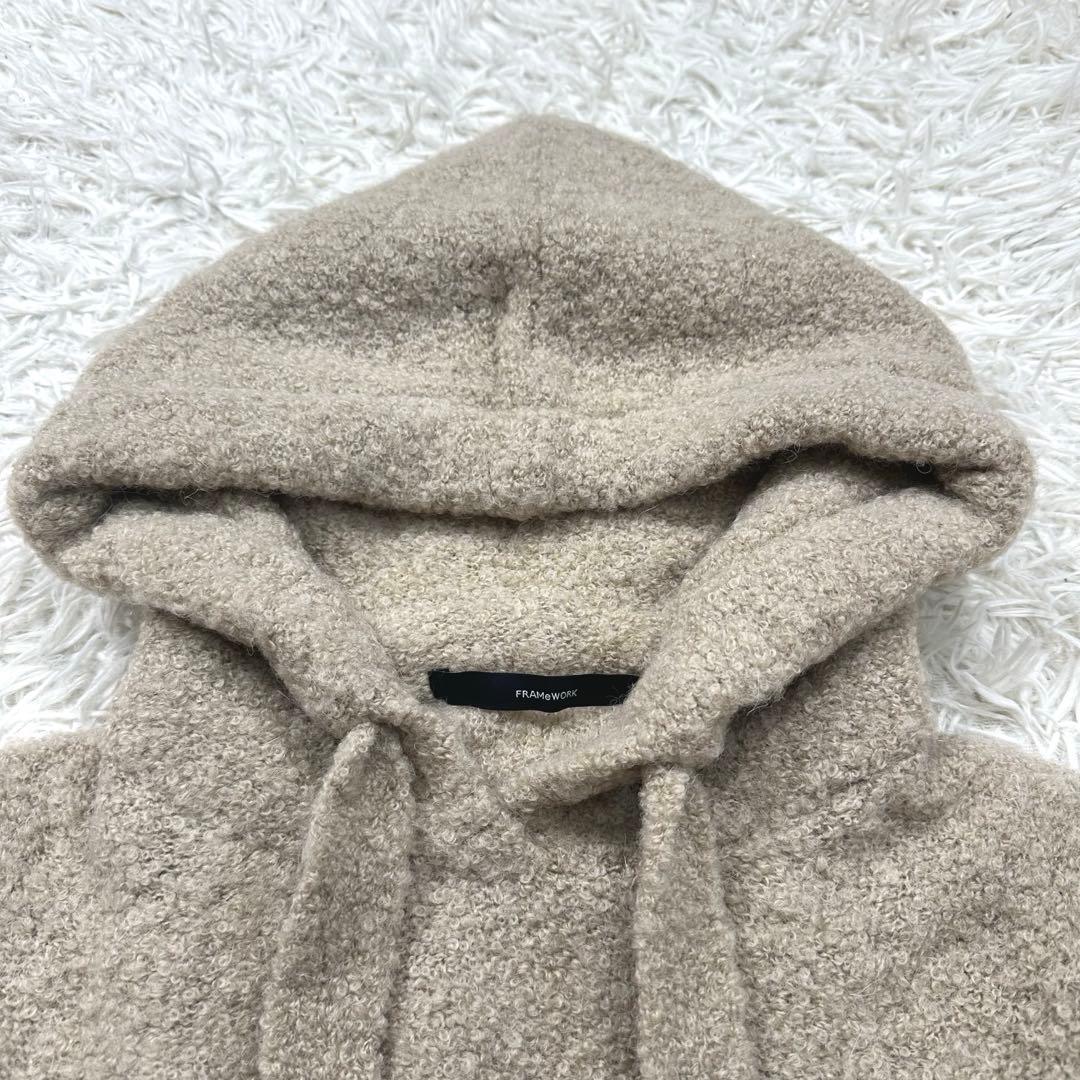 フレームワーク　Loop Yarn フード プルオーバー　ベージュ　24AW