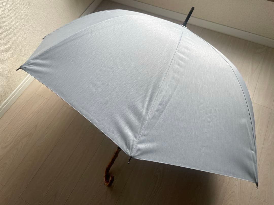 サンバリア100 長傘 Mサイズ 55cm ブルー 竹手元 日傘 サンバリア